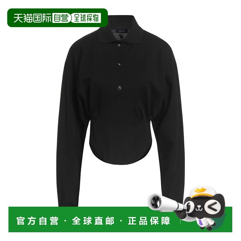 1h可退 香港直邮Mugler 穆勒 女士 Polo衫 black黑色 舒适时尚,女装/女士精品,POLO衫,淘宝优惠券,粉丝福利购,淘宝优惠卷