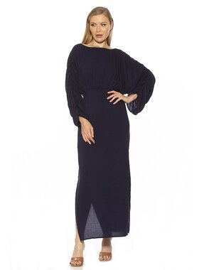 alexia admor【美国奥莱】直发 Jenna 长连衣裙酒红色