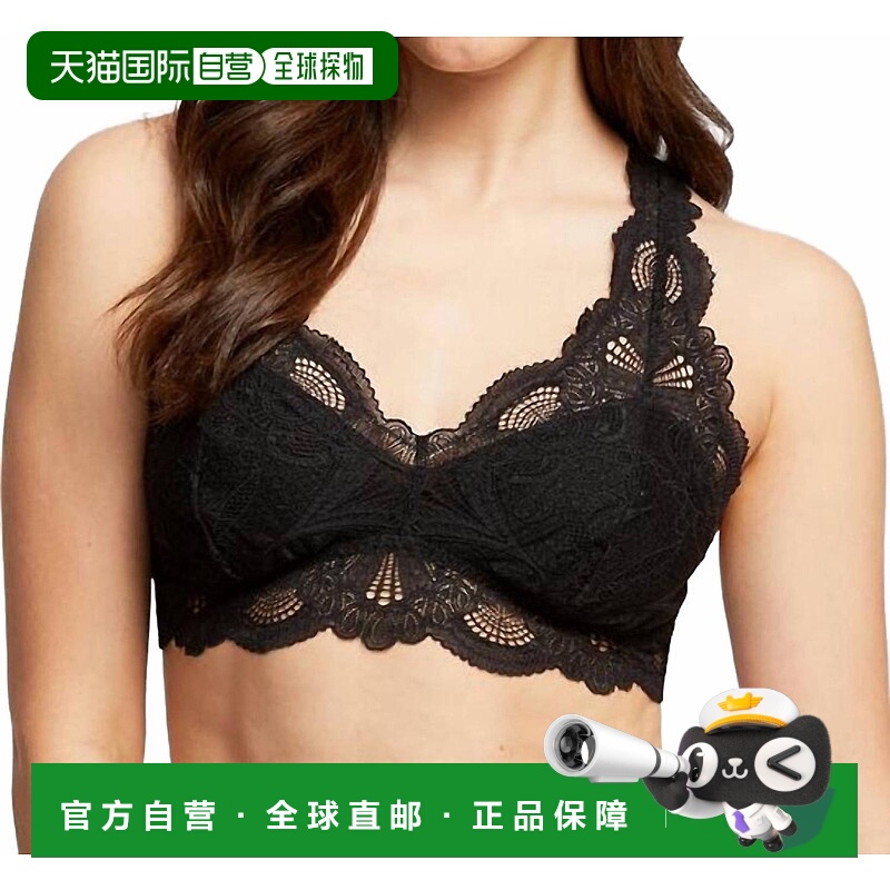 自营fleur'tBelle Epoque Lace T-Back Bralette In Black 美国奥