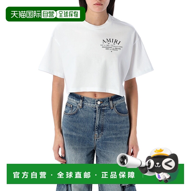 1h可退 香港直邮AMIRI 女士T恤 AWJYTE1034WHITE CO 白色 Arts Di