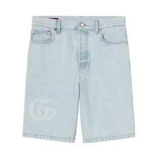 GUCCI 男士牛仔裤 811656XDC6X4692 SS2025 灰色 激光牛仔短裤