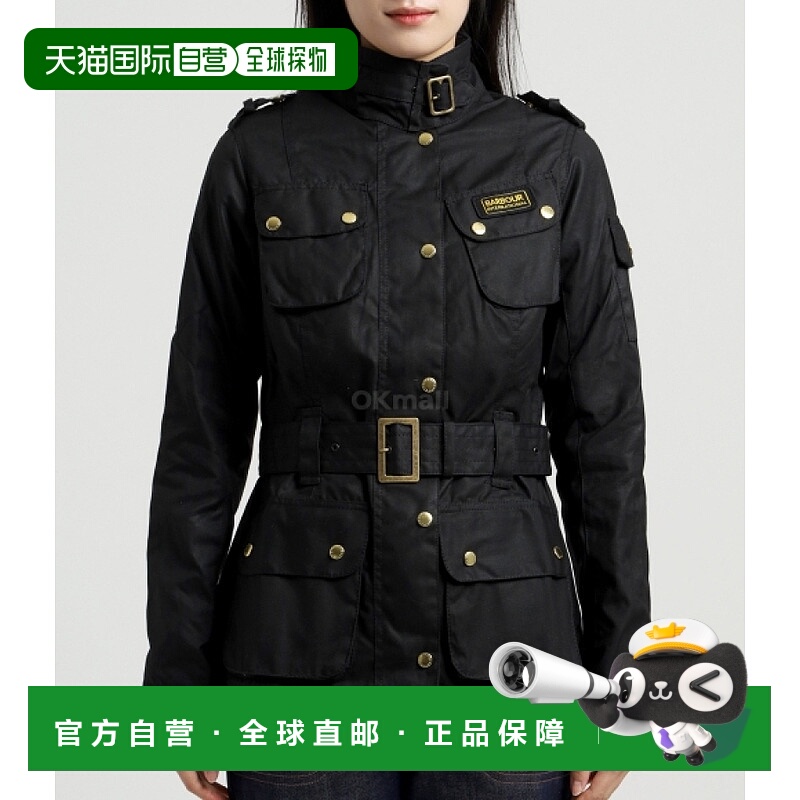 韩国直邮Barbour女款夹克外套B.INTL黑色徽标立领长袖LWX0003BK51