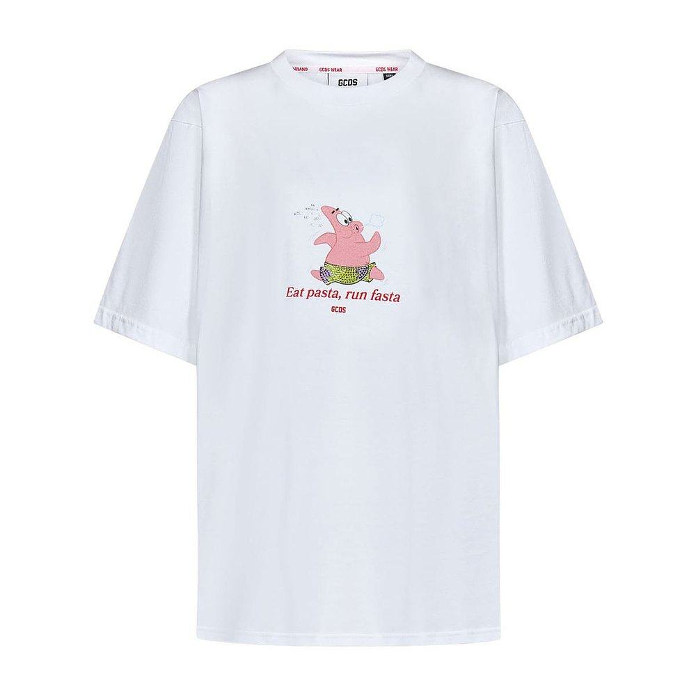 GCDS 女士T恤 SB23U13020201 AW2023 白色 GCDS T-shirt