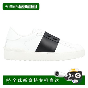 白色 自营 钉 valentino小牛皮运动鞋 美国奥莱 带对比带和橡胶鞋