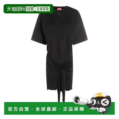 1h可退 香港直邮潮奢 Diesel 迪赛 女士 系带T恤连衣裙 A192320NI