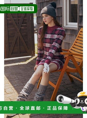 日本直邮Rienda 格子图案紧身针织连衣裙 [RI3465EW031983]