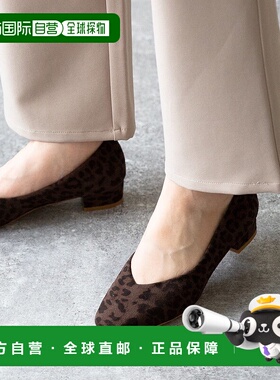 日本直邮Menue V领方形鞋头粗跟女鞋 ME8623BW00097高跟鞋单鞋