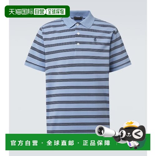 香港直邮Prada 普拉达 男士 条纹棉质凸纹布Polo衫 UJN01ASOOO19Q
