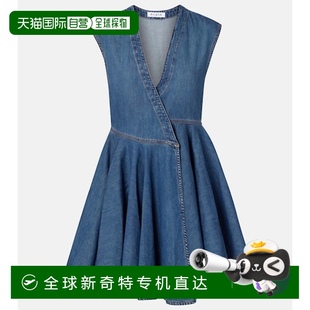香港直邮Alaia 不对称牛仔缠绕式 1h可退 女士 舒 连衣裙 blue蓝色