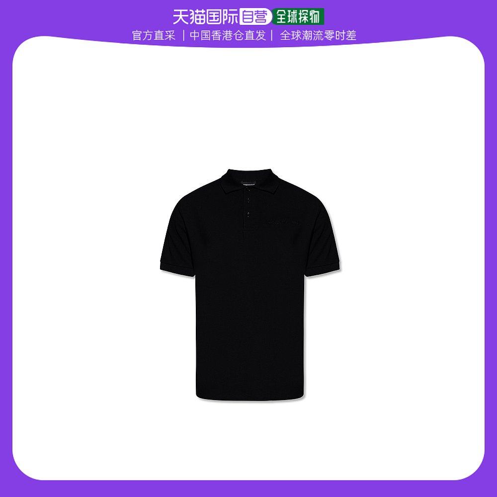 香港直发emporio armani 男士黑色棉质后背彩色赛车字母logo印花p