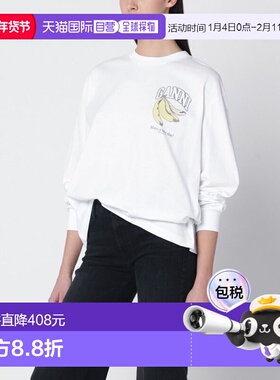 1h可退 香港直邮GANNI 甘尼 女士 白色针织带Logo印花上衣 A10500