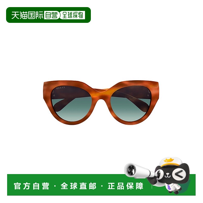 香港直邮Gucci 古驰 女士 几何框太阳镜 GG1408S brown棕色 舒适