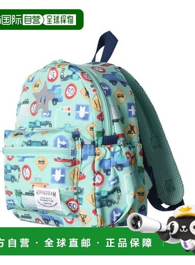 日本直邮Kids Foret 恐龙与工作车印花 防水 儿童卡通 双肩包 B81