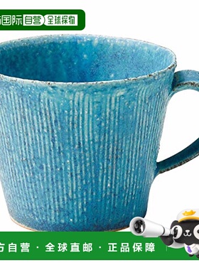 【日本直邮】Hechimon丸伊制陶 马克杯 蓝彩梳纹 信乐烧陶瓷