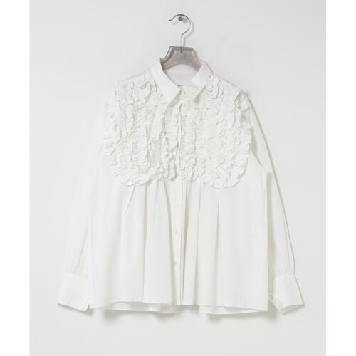 日本直邮crinkle crinkle crinkle 女士 前襟荷叶边全棉衬衫 CU26