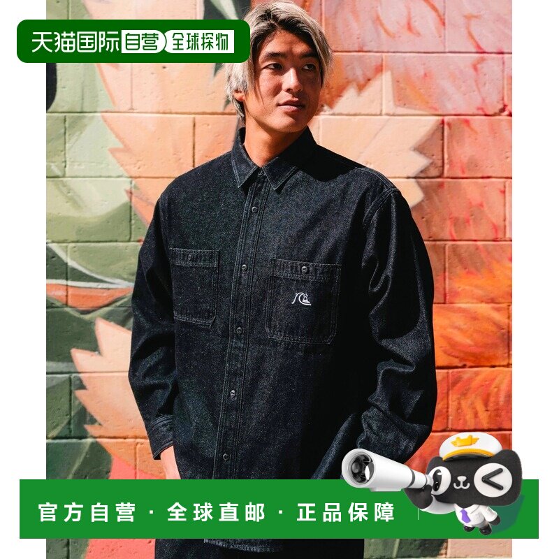 1h可退 日本直邮Quiksilver男装宽松长袖丹宁衬衫 刺绣设计 QSH25