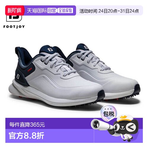 日本直邮FootJoy 男士 PRO/SL 系带无钉高尔夫球鞋56949白/蓝