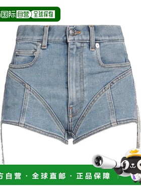 1h可退 【美国直邮】Thierry MuglerMUGLER|牛仔短裤热裤