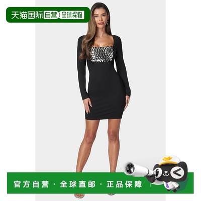 自营Bebe Women'S Beaded Bodice Mini Dress - blacksilver 美国
