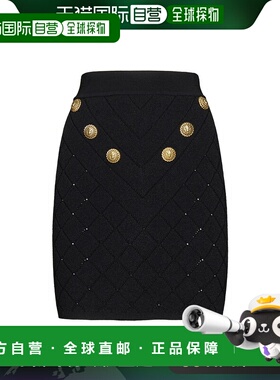 香港直邮BALMAIN 女士半身裙 CF1LB004KF530PA AW2024 黑色包臀裙