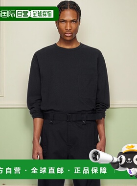 1h可退 香港直邮潮奢 Lemaire 男士 黑色 Boxy 长袖 T 恤 TO1340L