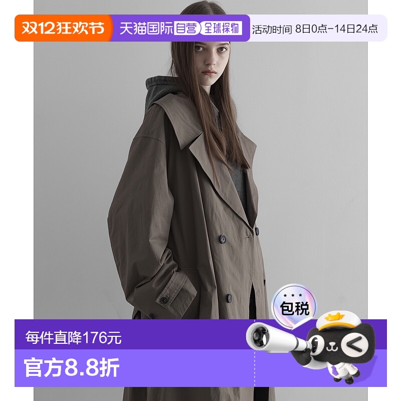 1h可退 日本直邮remer 男女同款宽松双排扣风衣 RR00000022