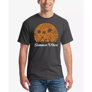 Pop 舒适休闲百搭款 Art 夏日氛围文字艺术T恤 男士 美国直邮LA