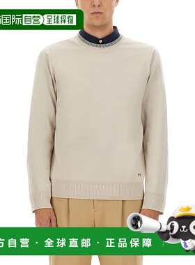 1h可退 香港直邮Paul Smith 男士 白色美利奴羊毛毛线衫 M2R3ZT21