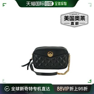 黑色 Versace 包 美国奥莱 小羊皮小号相机斜挎包女式 直发