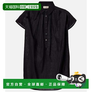 1h可退 香港直邮NILI LOTAN 女士 Normandy 抽褶棉质衫 black黑色