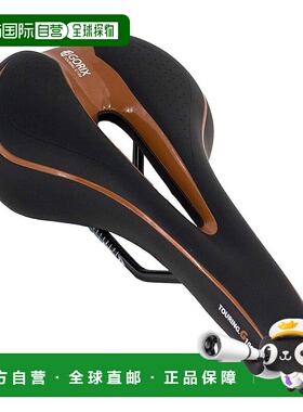 【日本直邮】GORIX 自行车低反弹鞍座  加厚软款 黑色×棕色坐垫