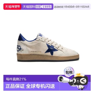 香港直邮Golden Goose Ball Star皮革星星低帮板鞋男款做旧版白蓝