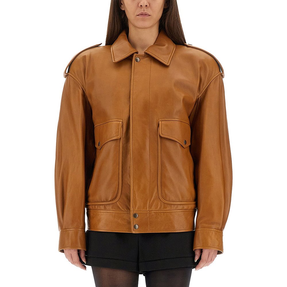 SAINT LAURENT 女士西服 844472YC2TE2121 CO 棕色