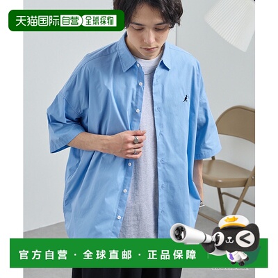 1h可退 日本直邮KANGOL 男女同款刺绣LOGO常规款短袖衬衫  sh1463