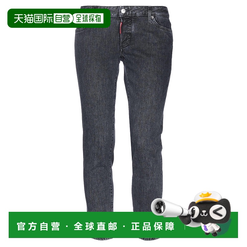 1h可退 香港直邮潮奢 Dsquared2 二次方 女士 牛仔长裤 black黑色