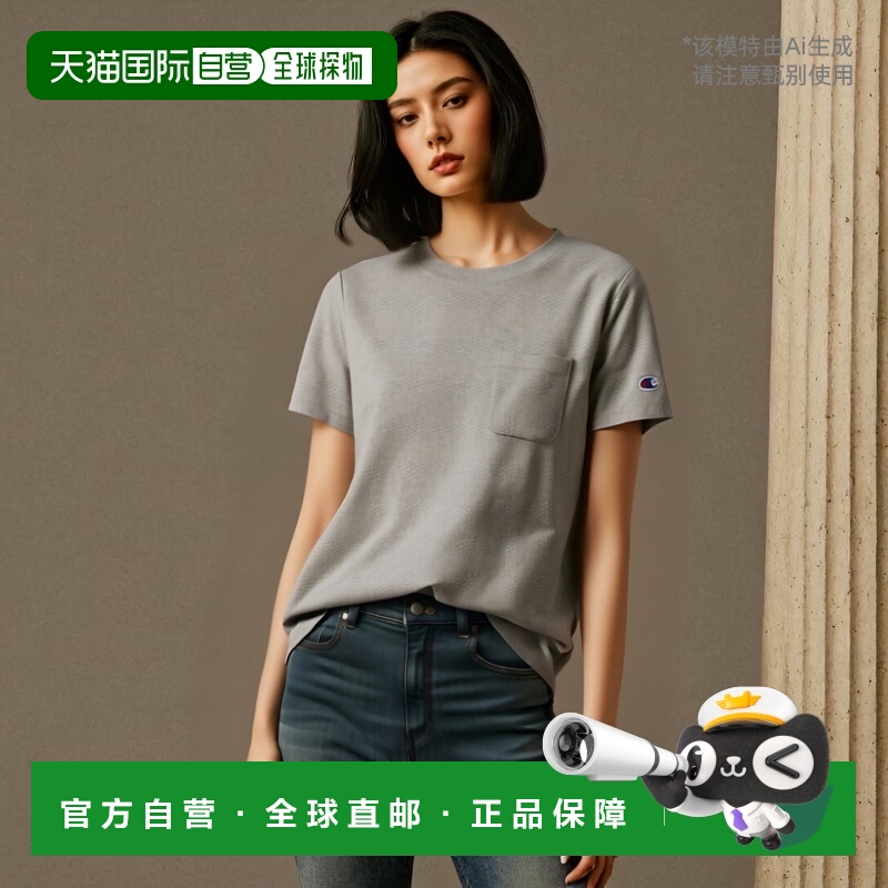 日本直邮Champion 女士短袖口袋T恤休闲上衣短袖T恤 CW-X336