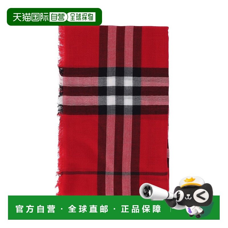 香港直邮BURBERRY 女士围巾 8112464C3383 CO 红色 Embroidered w