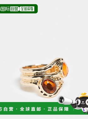 1h可退 香港直邮潮奢 ASOS 女士 around 设计裹式橙色人造树脂晶(