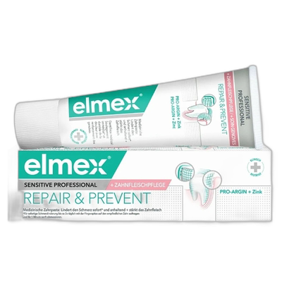elmex艾美适含氟温和去渍专效修复敏感牙膏75ml正品