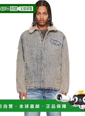 香港直邮Diesel 迪赛 男士 蓝色 D-Ivar-S 牛仔夹克 A192760CMBZ0