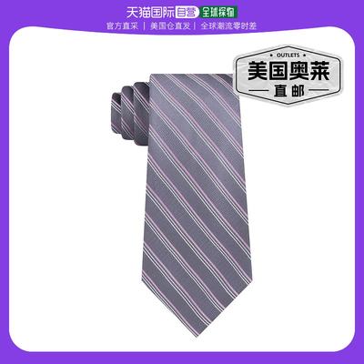 michael korsMens Silk Striped Neck Tie - grey/pink 【美国奥