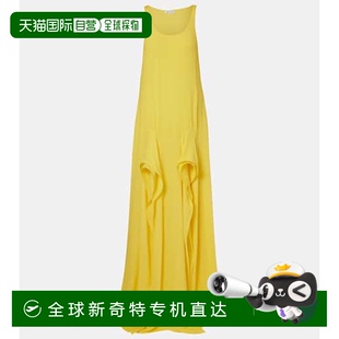 连衣裙 1h可退 荷叶边乔其纱长款 香港直邮Alaia yellow黄色 女士