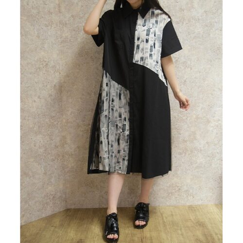 日本直邮axes femme 女装 雪纺叠层衬衫连衣裙 KM351X65