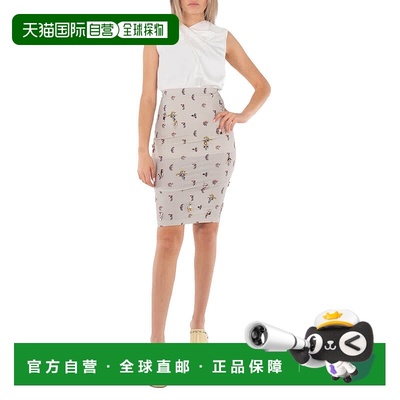 自营 Burberry女式弹力针织水晶印花Pedra铅笔裙，品牌尺码2（美0