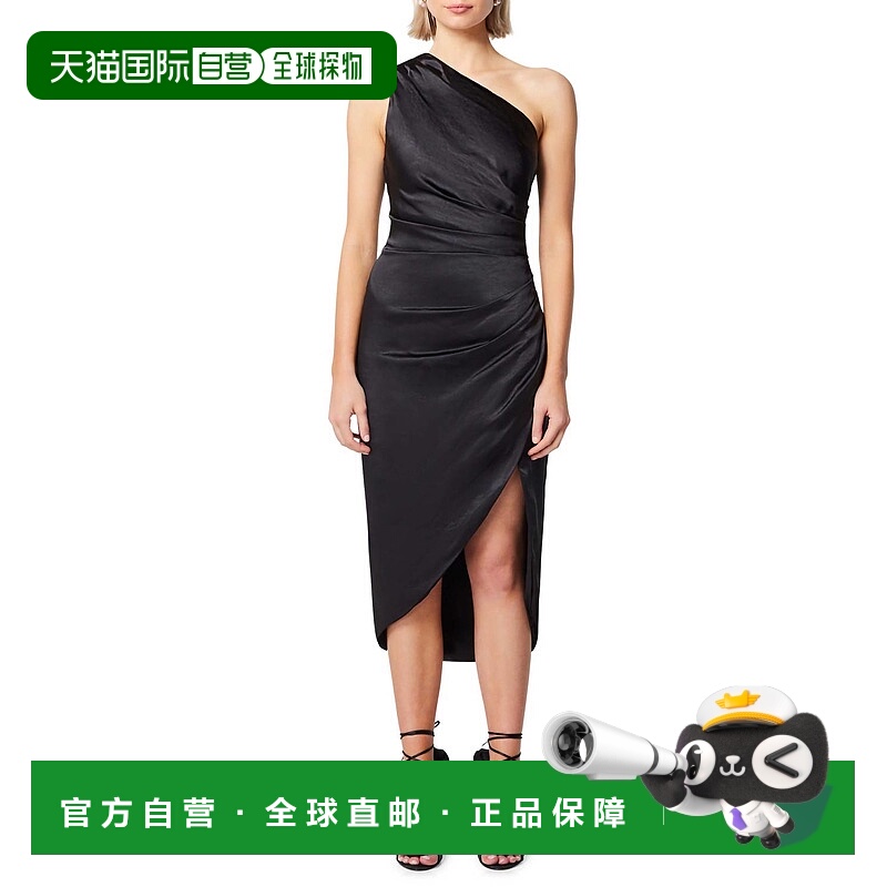 自营 elliatt卡西尼单肩Midi连衣裙，黑色 美国奥莱直发长裙