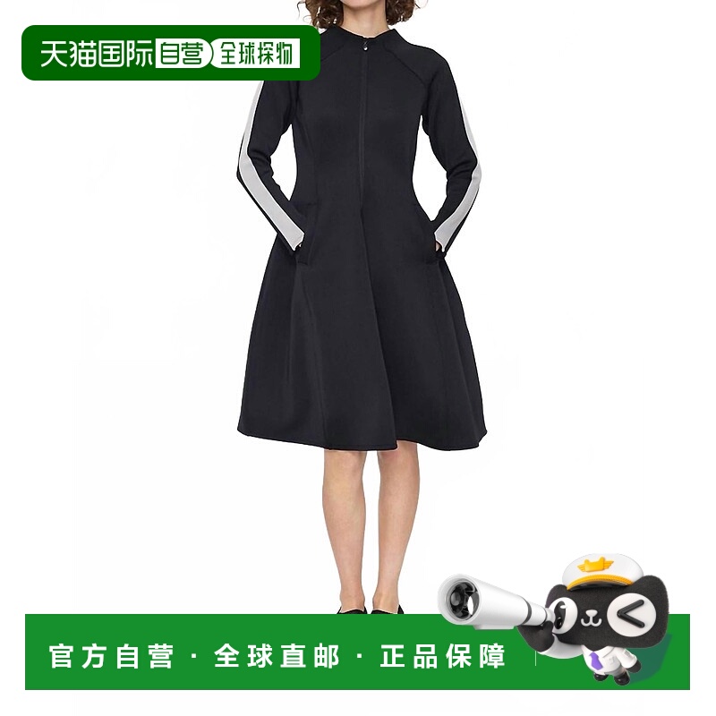 自营bitte kai randSporty Scuba Look Half Zip Dress In Black/