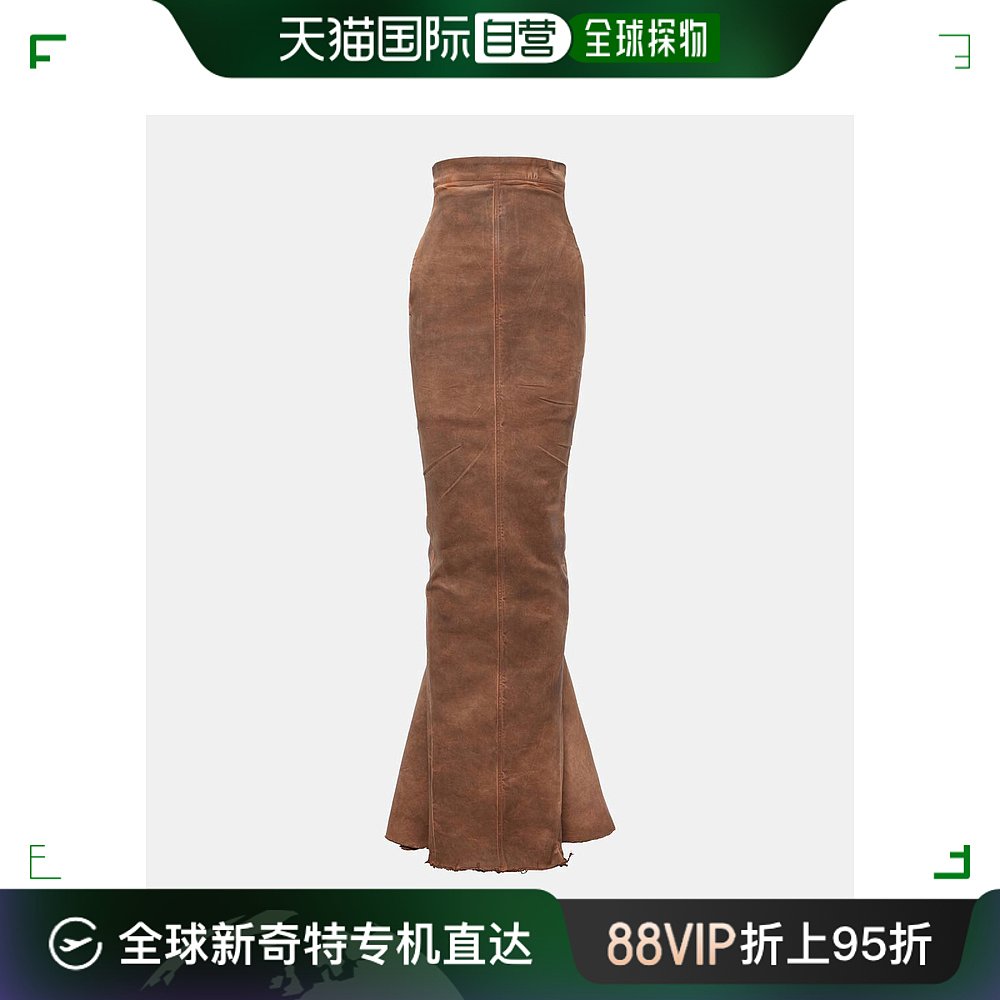 香港直邮潮奢 Rick Owens 瑞克 欧文斯 女士 Dirt Pillar 涂层牛 女装/女士精品 半身裙 原图主图