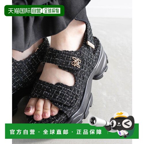 日本直邮RANDA 单色图案拼接绗缝厚底运动凉鞋 RA041BW15140