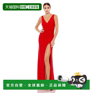 红色 自营mac 领礼服 美国奥莱直发 duggal褶饰弹力平纹针织