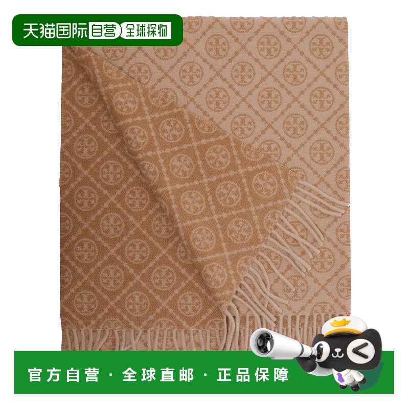 1h可退 香港直邮TORY BURCH 女士围巾 164571250 CO 棕色 Tory Bu